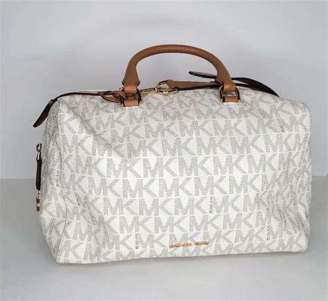 michael kors kirby large satchel vanilla|Authentic Michael Kors Kirby Med Signature Satchel Vanilla.